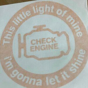 Check Engine Light Car Decal